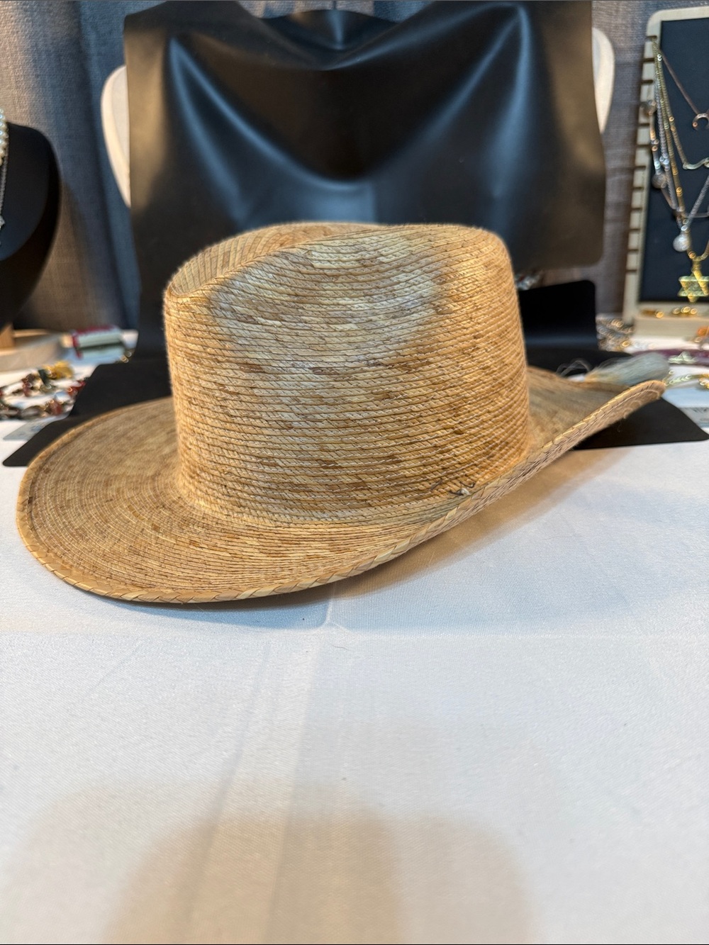 Men's straw Hat - Natural woven Tan 6 3/4 Small